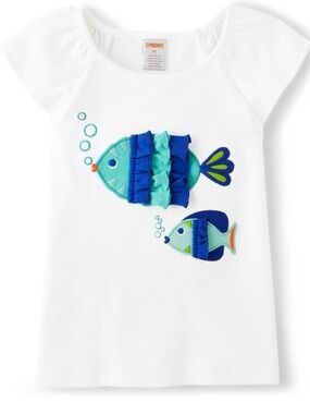 Gymboree Girls Embroidered Fish Top